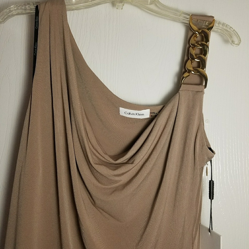 Calvin Klein taupe gown size 4